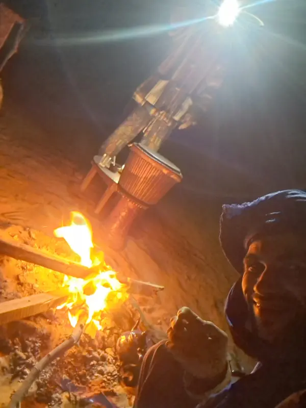Mint tea made over the fire