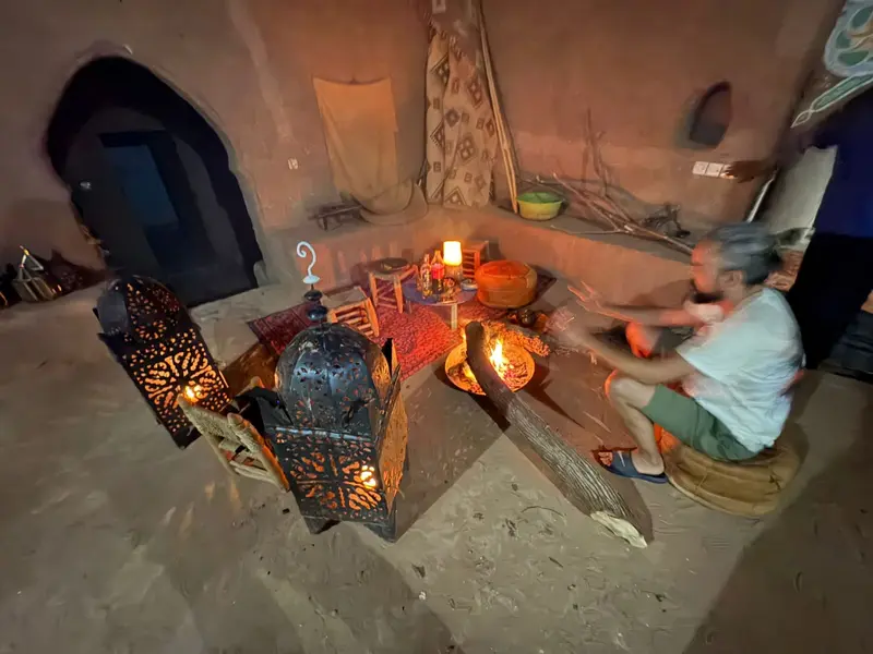 Evening in the camp lounge