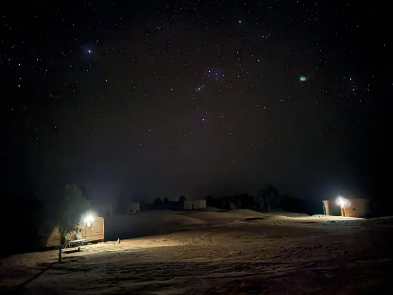 The camp under a starry sky