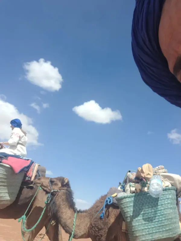 Traveller riding a camel