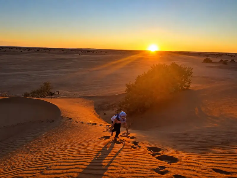 Sunrise over the dunes of M'Hamid