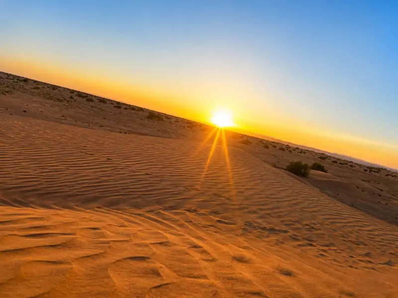 Sunset over the Sahara dunes